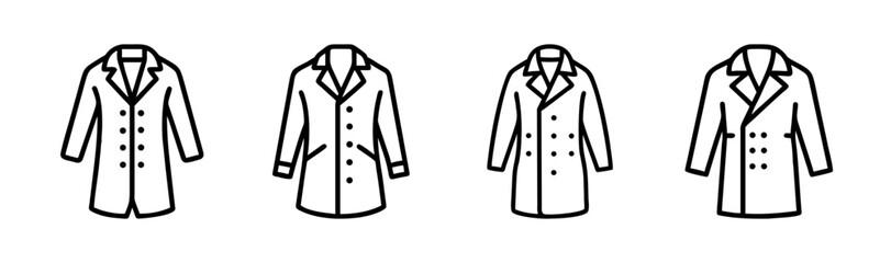 Classic trench coats lineup four fashion outerwear styles detailed sketch art
