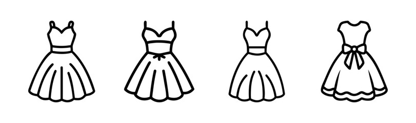 Four charming tulle dresses with straps and skirts for fashion design ideas