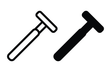 Black and White Illustration of Two Razor Designs for Shaving Concepts