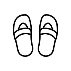 Spa house slipper footwear outline vector illustration