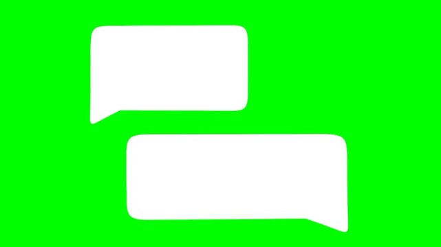 Animated message bubble dialog template on a green screen background. Two way chat box. Great for social media apps or websites.