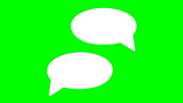 Animated message dialog with a green screen background. Two way alternating chat box. Suitable for social media apps or websites.