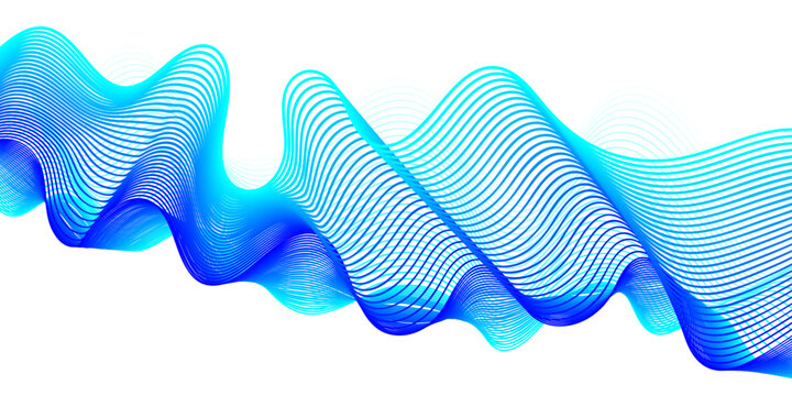 Abstract blue background with dynamic curve lines, wave motion pattern, and gradient color design for modern business card backdrop