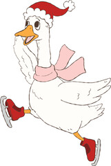 Lonely Christmas goose illustration Christmas animal character