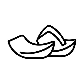 Minimalist outline icon representing summer flip-flops shoes