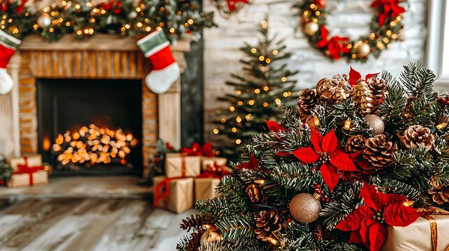 Calm soft lighting emphasizing simplicity of Christmas setup in warm white tone