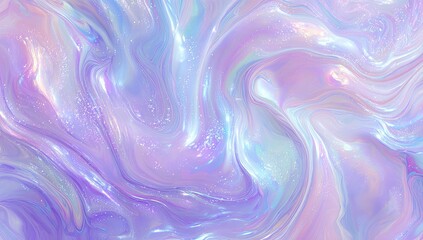 Fototapeta premium Swirling pastel abstract with iridescent sheen and shimmering glitter effect