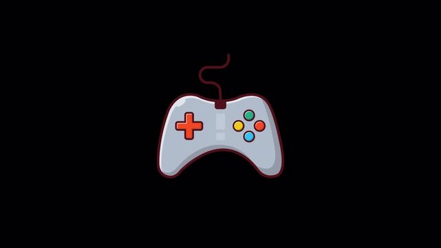 Animated Video Game Controller. Gaming and Entertainment Device Concept Video - Transparent