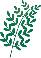 Green foliage branch vector illustration for a seamless nature design pattern