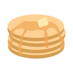Illustration of Stack of Pancakes with Butter