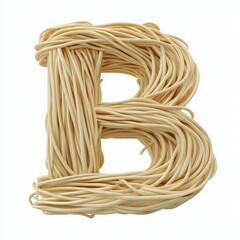 font B shape from noodle pasta for children food simple breakfast, isolated white