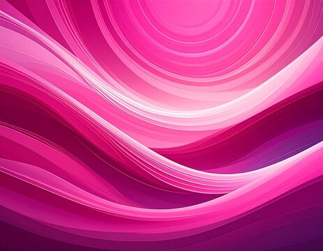 A vibrant abstract design features undulating waves of pink and magenta hues, layered with light streaks. The color gradient adds depth and movement