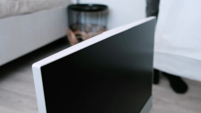 Hands-on unboxing of a brand new all-in-one computer, revealing its design and features. Perfect 4K video for tech reviews, gadget demos, and electronics content.