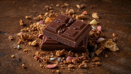 Chocolate Dreams. Textural Delights and Culinary Composition, A Sweet Confection Display.