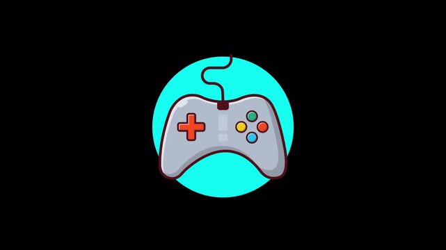 Video Game Controller. Gaming and Entertainment Device Concept Animation Video - Transparent