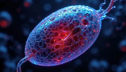 Explore the Microscopic World with this Stunning Cell Structure Visualization, Perfect for Science Education and Medical Research Presentations