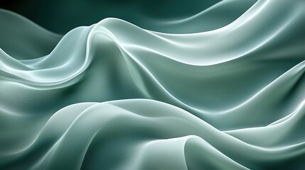 Fototapeta premium Abstract flowing waves of light and shadow in a cool teal color palette