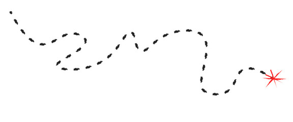 Vector treasure map element. A reddashed line and red X mark ink on the map, © Kohinur