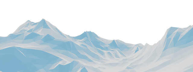 Fototapeta premium blue low polygon ice mountain. Low poly terrain