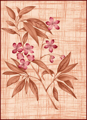 grunge floral background with flowers