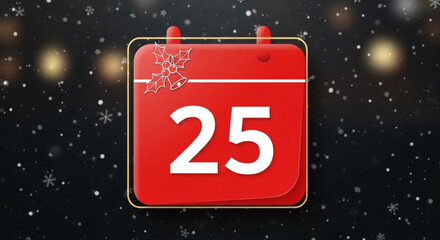 Christmas calendar december twenty fifth holiday celebration festive event date reminder special day