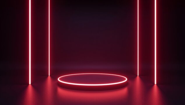 Crimson Display. An Abstract Composition of Illumination and Form, Showcasing Elegance.