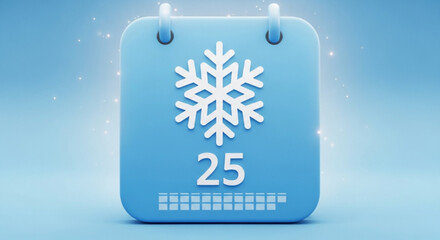 Christmas calendar december twenty fifth snowflake winter holiday seasonal event countdown date reminder icon