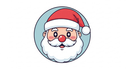 Cute santa claus christmas illustration vector graphic holiday season santa claus face cartoon character design