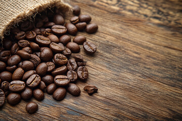 coffee beans on burlap