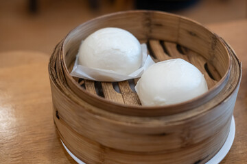 Steamed buns in a basket