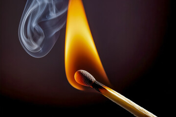 Ein brennendes Streichholz