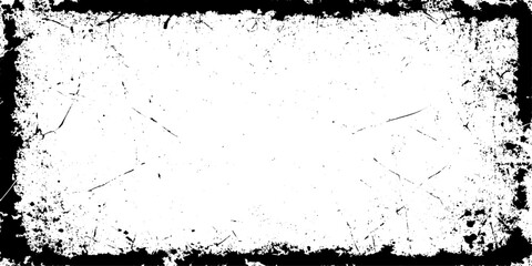 Dusty and grainy old stained abstract Rough distressed grunge border with worn textured edges for creative vintage design backgrounds.