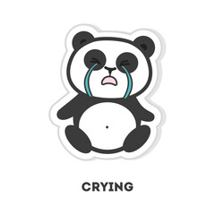Cute Panda Bear Crying Illustration Expressive Emotional Depiction for Sympathy, Sadness, and Grief