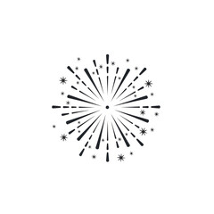 Obraz premium Single Vector Holiday fireworks icon, burst lines vector, celebratory Christmas and New Year symbol, minimal monochrome design, 3d, closeup, star, flower, light, glass, snowflake, symbol, bright