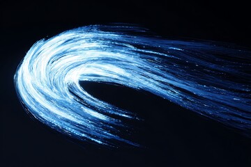 Dynamic blue light trails symbolizing data flow, connectivity, and digital innovation for modern technology concepts