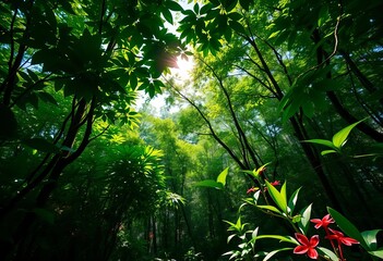 Lush Green Canopy Vibrant Flora