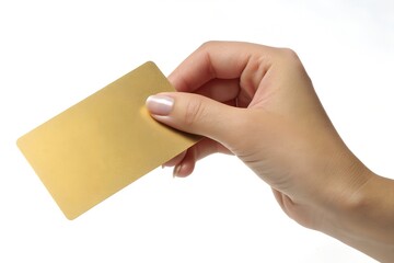 Elegant hand holding a stunning gold card for exclusive VIP offers and luxury rewards programs, perfect for premium branding and financial services