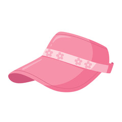 Fototapeta premium A cute pink visor with a decorative floral band for stylish sun protection.