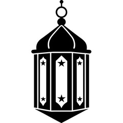 Illustration of a hanging decorative star lantern on transparent background