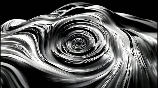Abstract swirling black and white art with mesmerizing patterns and textures.