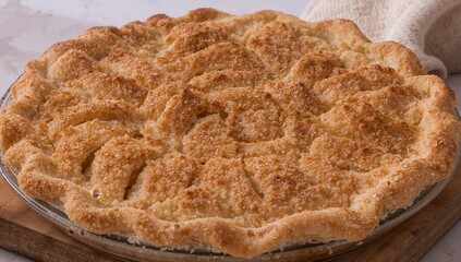 Golden Crust Texture, A Culinary Delight Abstract Form and Beige Tones, Warm Lighting.