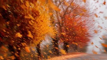 A dramatic fall moment where wind and color collide with hidden fortune.