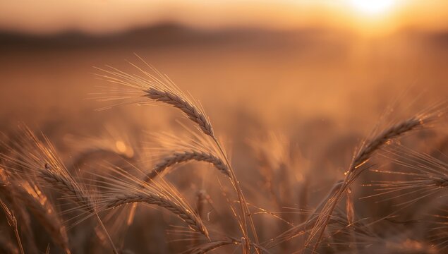 Golden Hour Field. A Study in Warm Tones and Soft Focus, Natures Abstract Art.