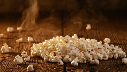 Golden Kernels, Rustic Wood. A Study in Texture and Warm Tones with Ethereal Haze.