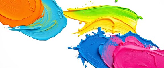 Two distinct paint colors, vibrant hues, isolated on white, bright, visual