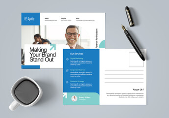 Creative Agency Post Card Design Layout