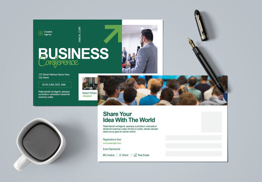 Conferences Post Card Template Layout