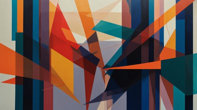 Abstract geometric explosion of color and light.