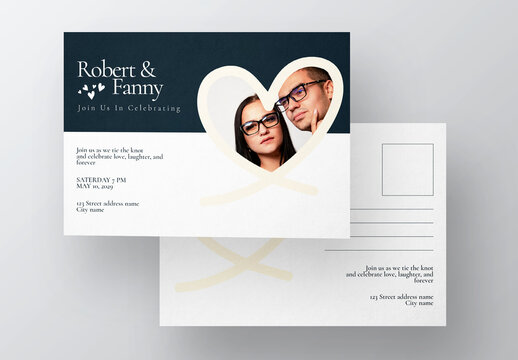 Wedding Post Card Template Layout
