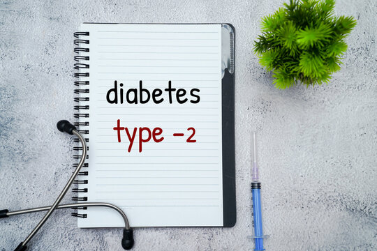 Diabetes type 2 diagnosis and treatment concept with medical supplies